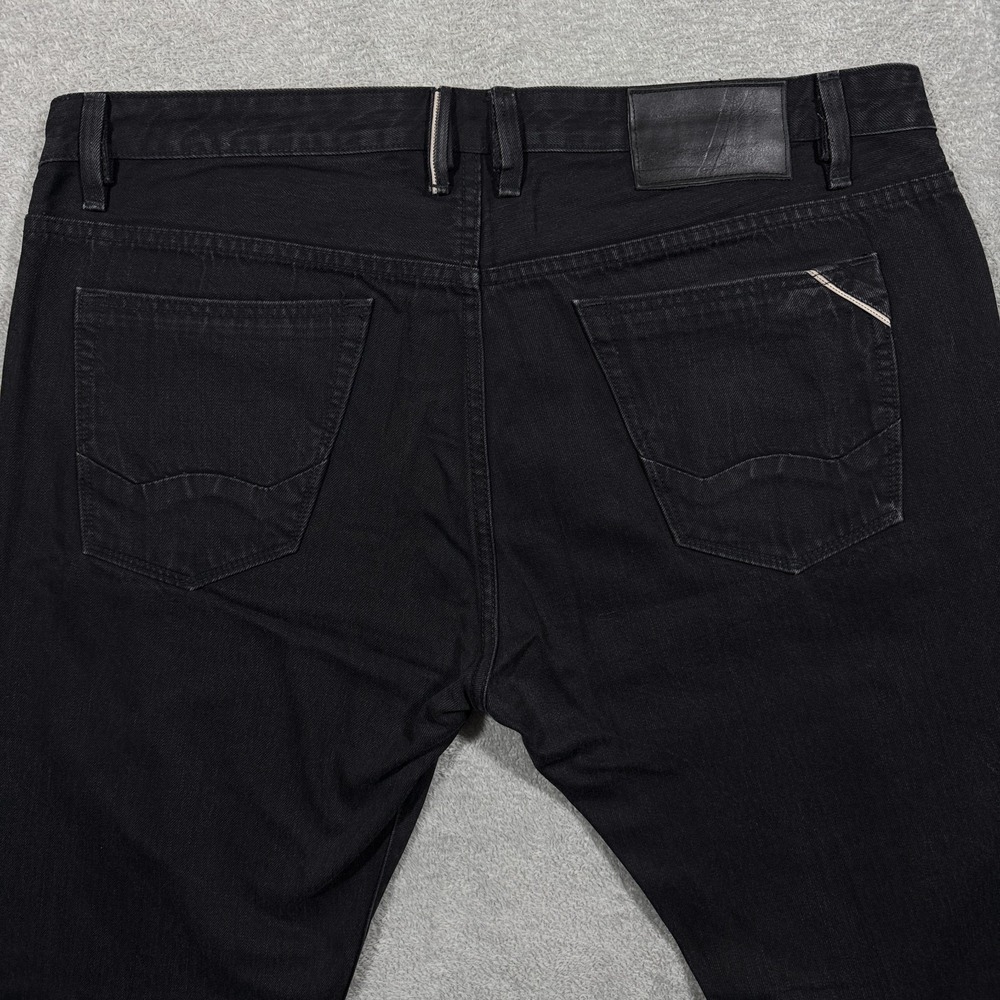Cult Of Individuality Jeans Mens 40x33 Black Rebel Straight Selvedge Denim - Picture 4 of 16